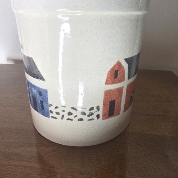Vintage Robinson-Ransbottom Farm Scene Folk Art Primative Ceramic Crock - Picture 5 of 8
